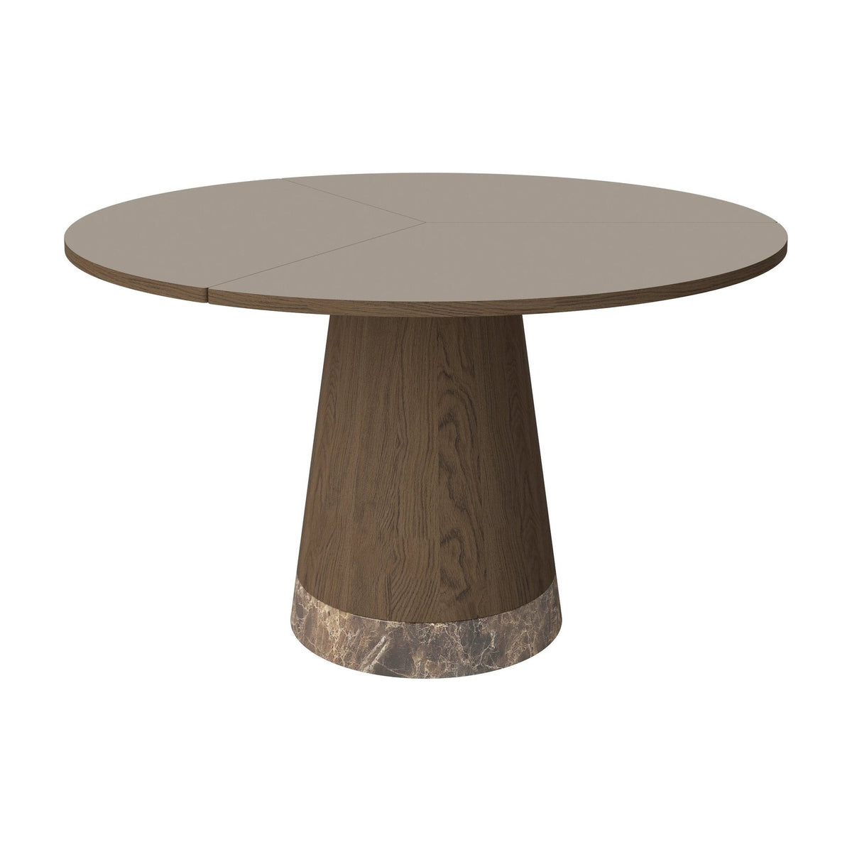 Bolia Piro eettafel Ø125 cm grijsbruin fenix-laminaat, donker geolied eiken, bruin marmer, 03-138-01_00008