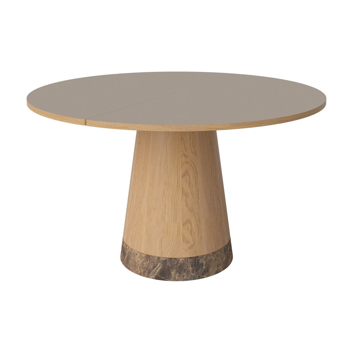 Bolia Piro eettafel Ø125 cm grijsbruin fenix-laminaat, geolied eiken, bruin marmer, 03-138-01_00018