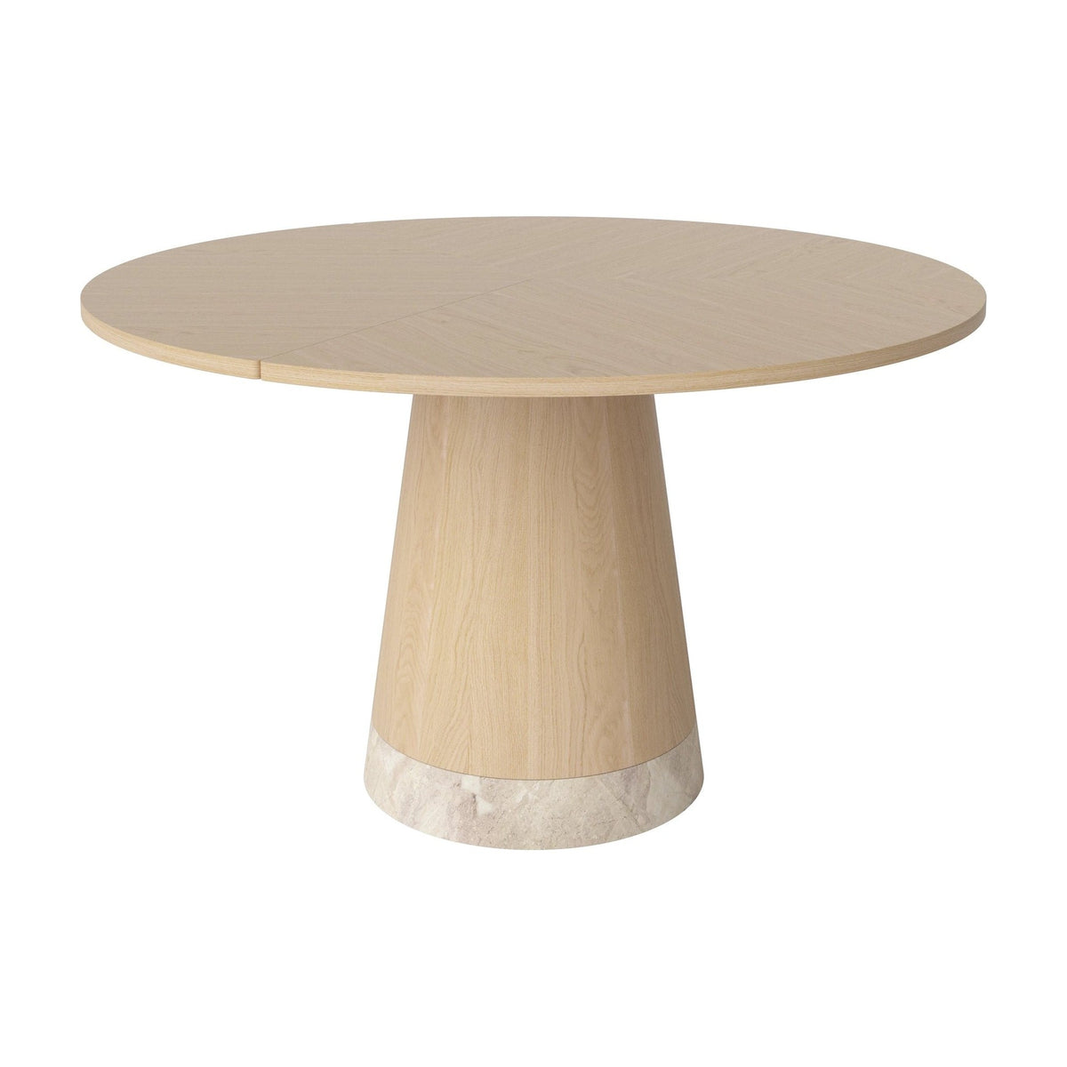 Bolia Piro eettafel Ø125 cm wit gepigmenteerd geolied eiken, wit gepigmenteerd geolied eiken, beige marmer, 03-138-01_00025