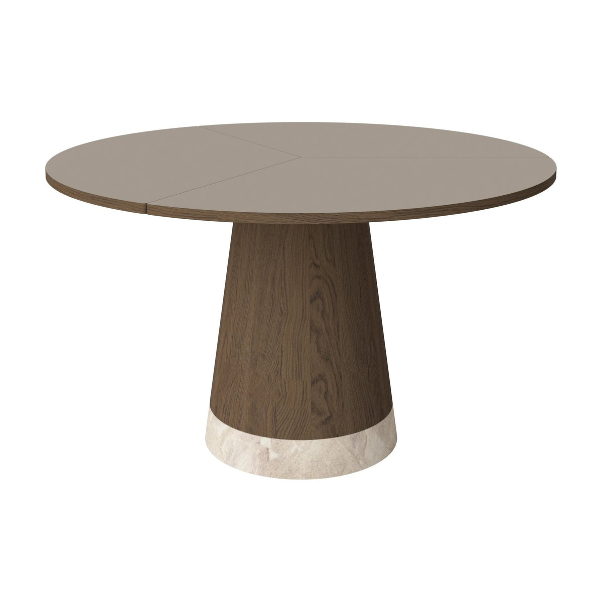 Bolia Piro eettafel Ø125 cm grijsbruin fenix-laminaat, donker geolied eiken, beige marmer, 03-138-01_00029