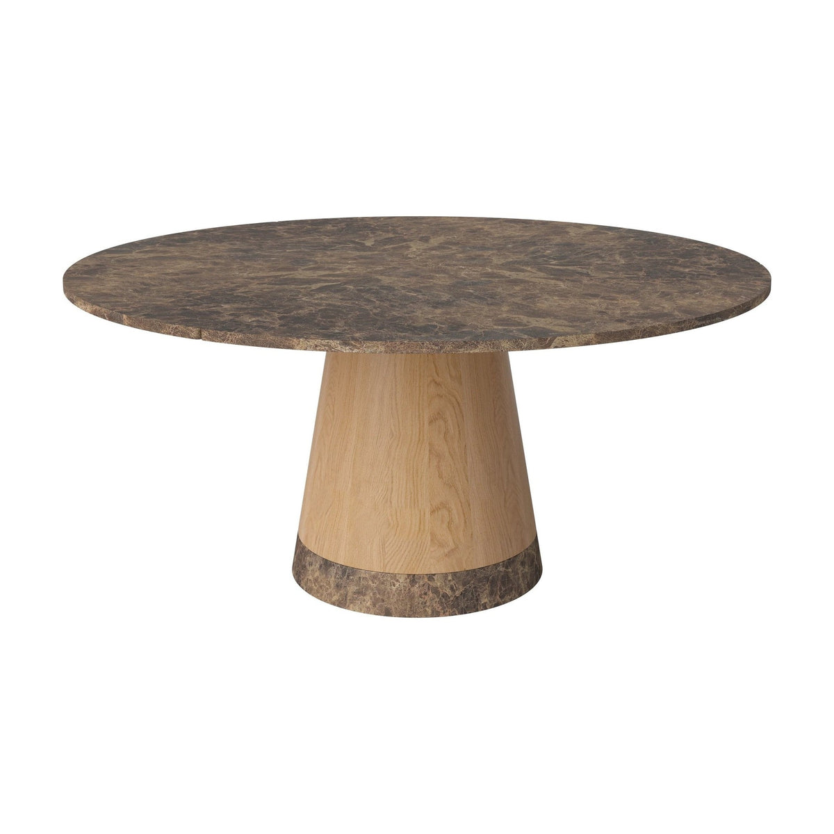 Bolia Piro eettafel stenen blad Ø160 cm bruin marmer, geolied eiken, 03-138-03_00008