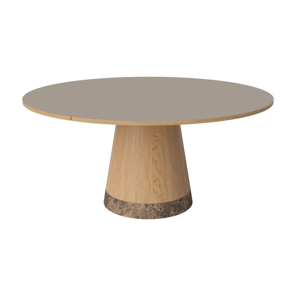 Bolia Piro eettafel Ø160 cm grijsbruin fenix-laminaat, geolied eiken, bruin marmer, 03-138-05_00015