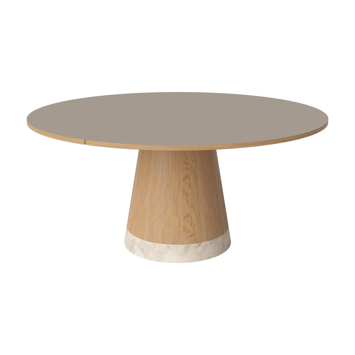 Bolia Piro eettafel Ø160 cm grijsbruin fenix-laminaat, geolied eiken, beige marmer, 03-138-05_00020