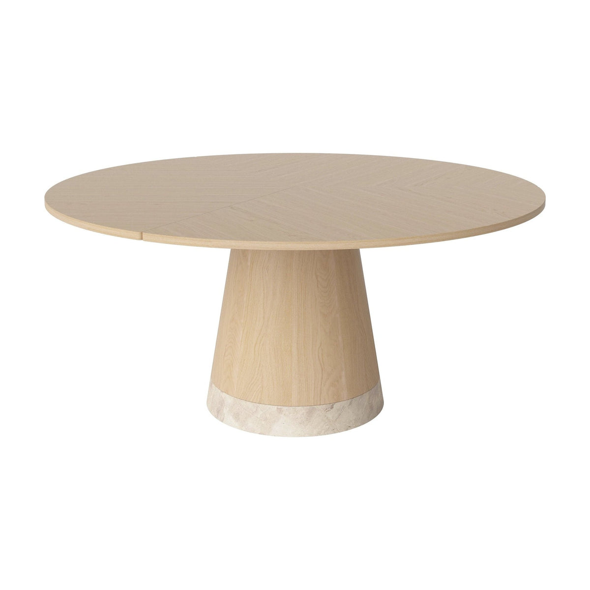 Bolia Piro eettafel Ø160 cm wit gepigmenteerd geolied eiken, wit gepigmenteerd geolied eiken, beige marmer, 03-138-05_00022