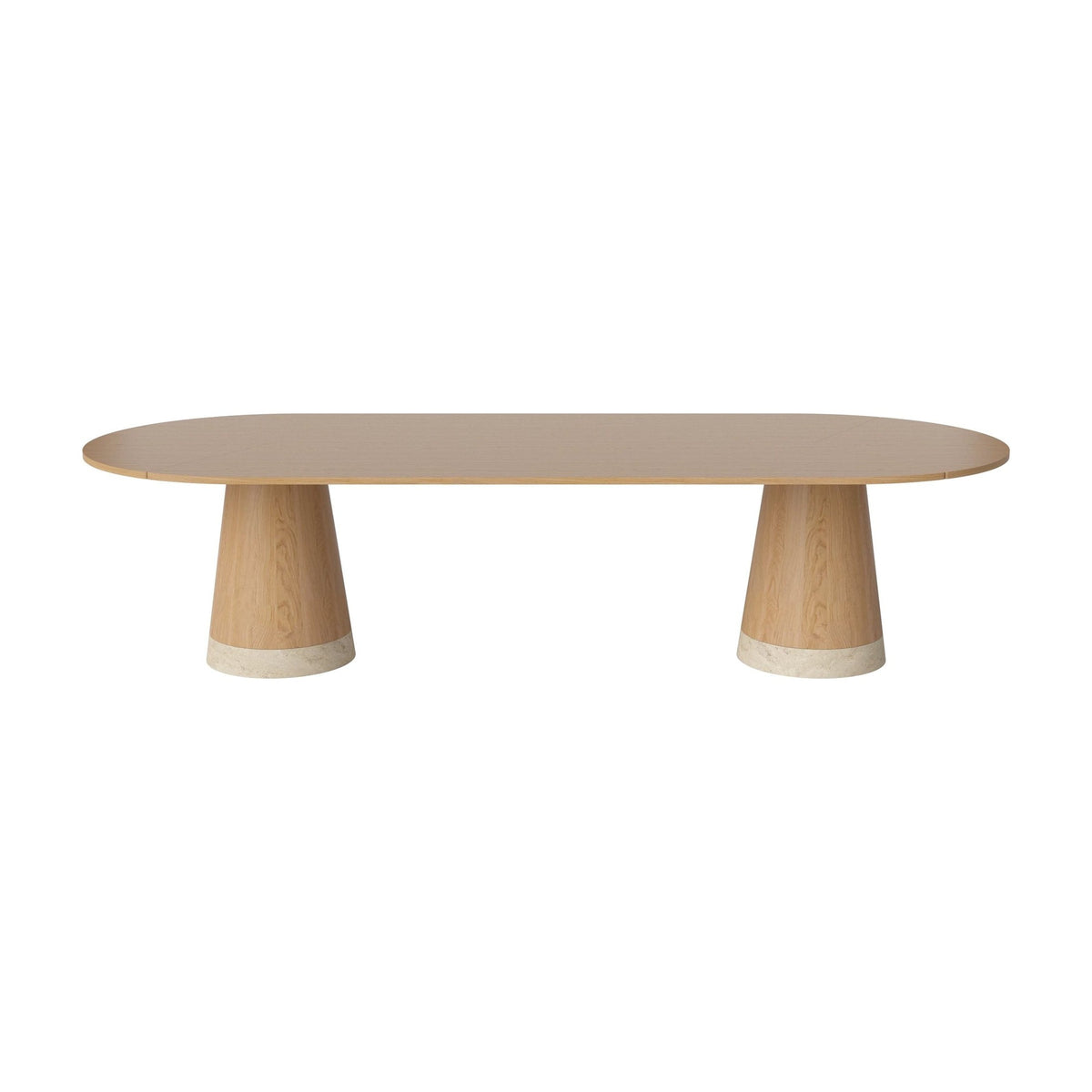 Bolia Piro grote eettafel 305x125 cm geolied eiken, geolied eiken, zandkleurig travertijn, 03-138-10_00001
