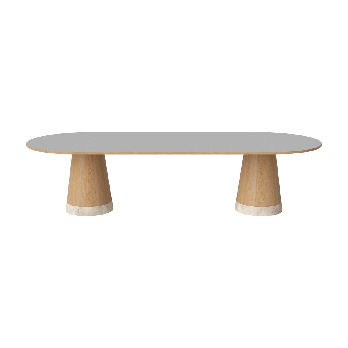Bolia Piro grote eettafel 305x125 cm lichtgrijs fenix-laminaat, geolied eiken, beige marmer, 03-138-10_00021