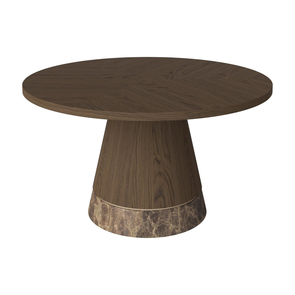 Bolia Piro salontafel houten blad Ø60 cm donker geolied eiken, bruin marmer, 03-138-15_00007