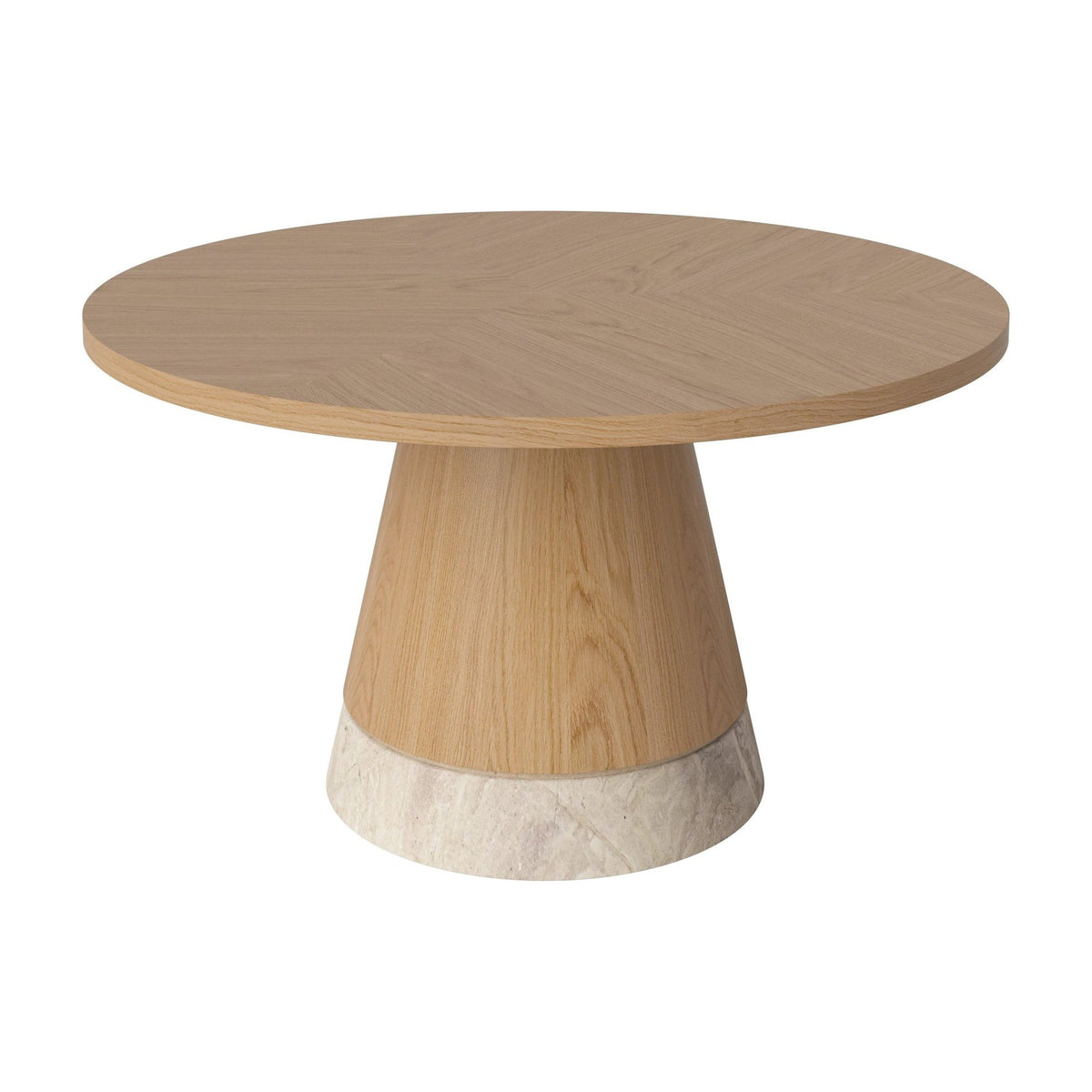 Bolia Piro salontafel houten blad Ø60 cm geolied eiken, beige marmer, 03-138-15_00013