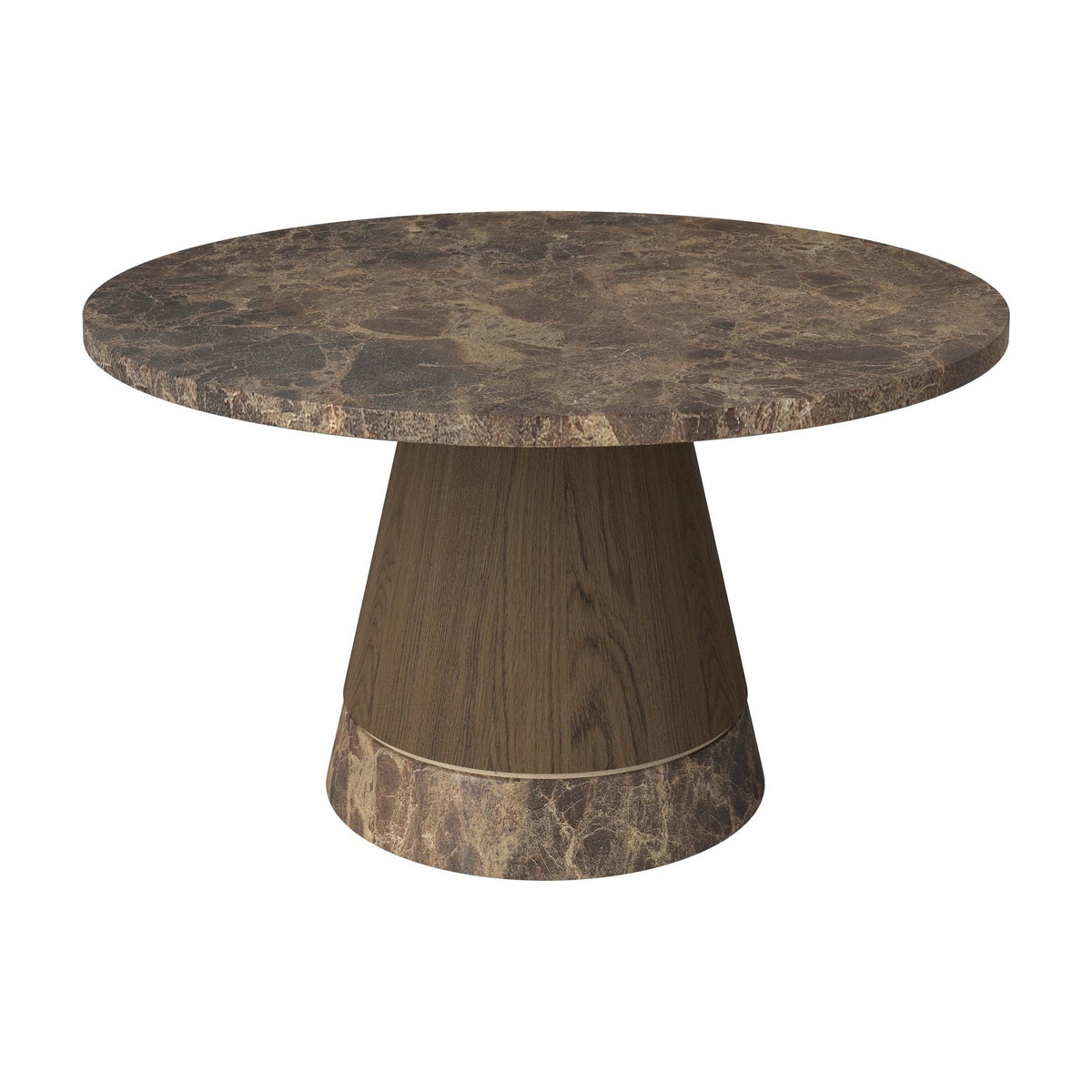 Bolia Piro salontafel stenen blad Ø60 cm bruin marmer, donker geolied eiken, 03-138-16_00003