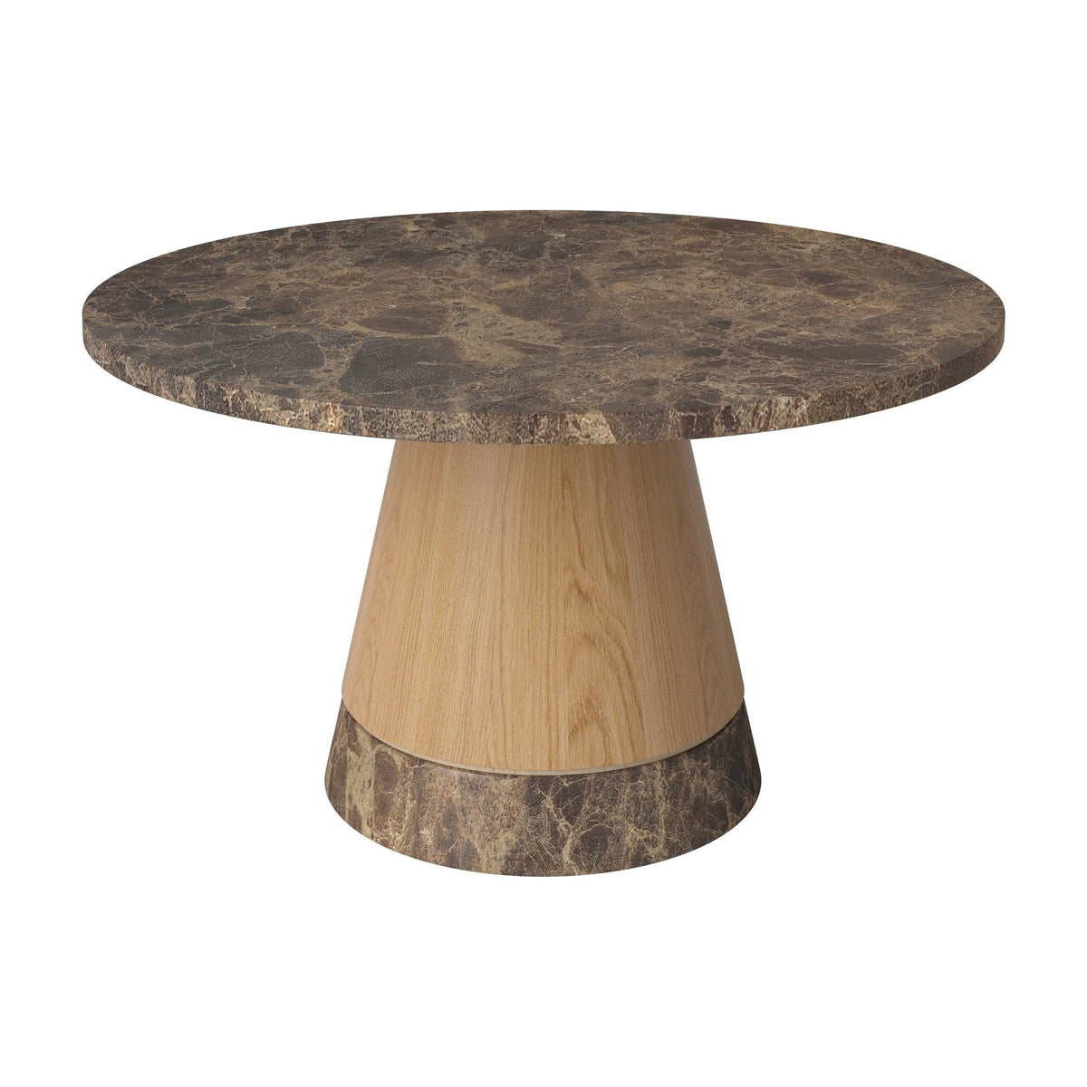 Bolia Piro salontafel stenen blad Ø60 cm bruin marmer, geolied eiken, 03-138-16_00006