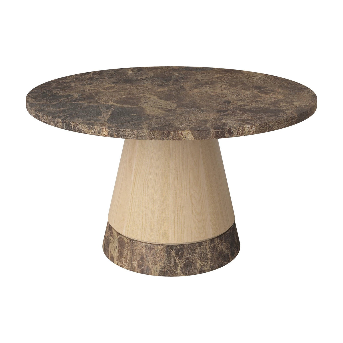 Bolia Piro salontafel stenen blad Ø60 cm bruin marmer, wit gepigmenteerd geolied eiken, 03-138-16_00007