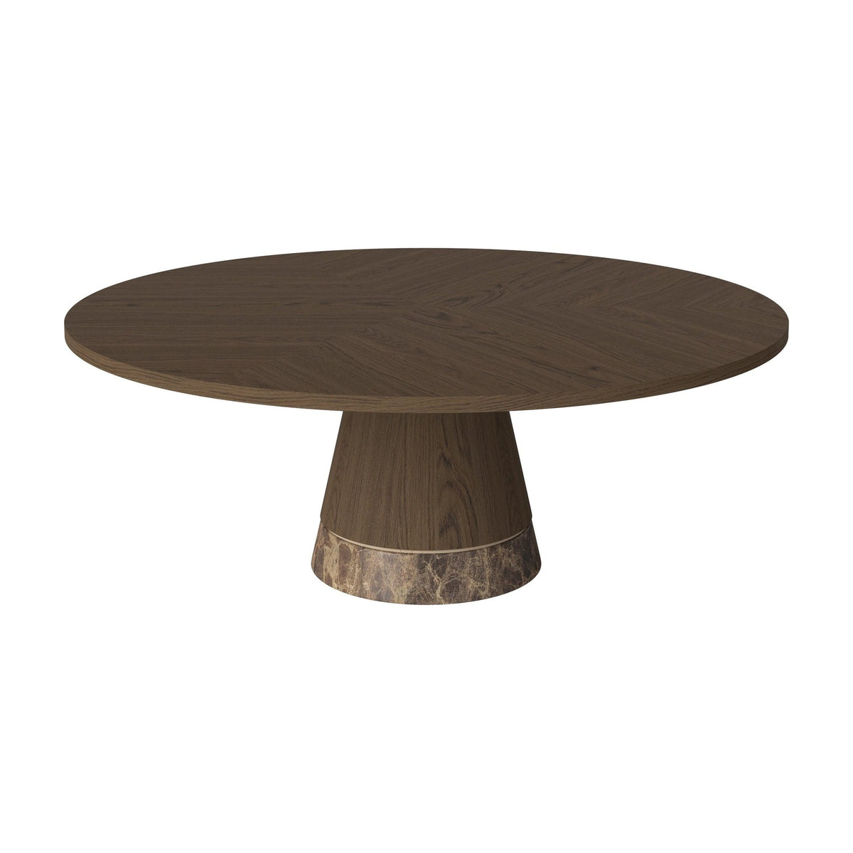 Bolia Piro salontafel houten blad Ø90 cm donker geolied eiken, bruin marmer, 36 cm, 03-138-17_00003