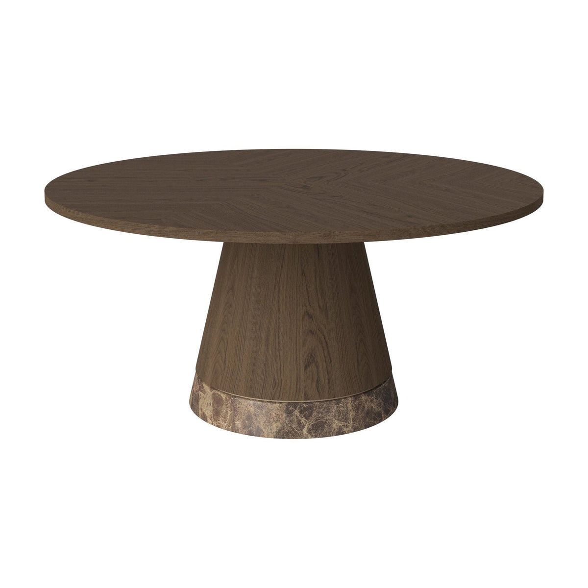 Bolia Piro salontafel houten blad Ø90 cm donker geolied eiken, bruin marmer, 42 cm, 03-138-17_00006