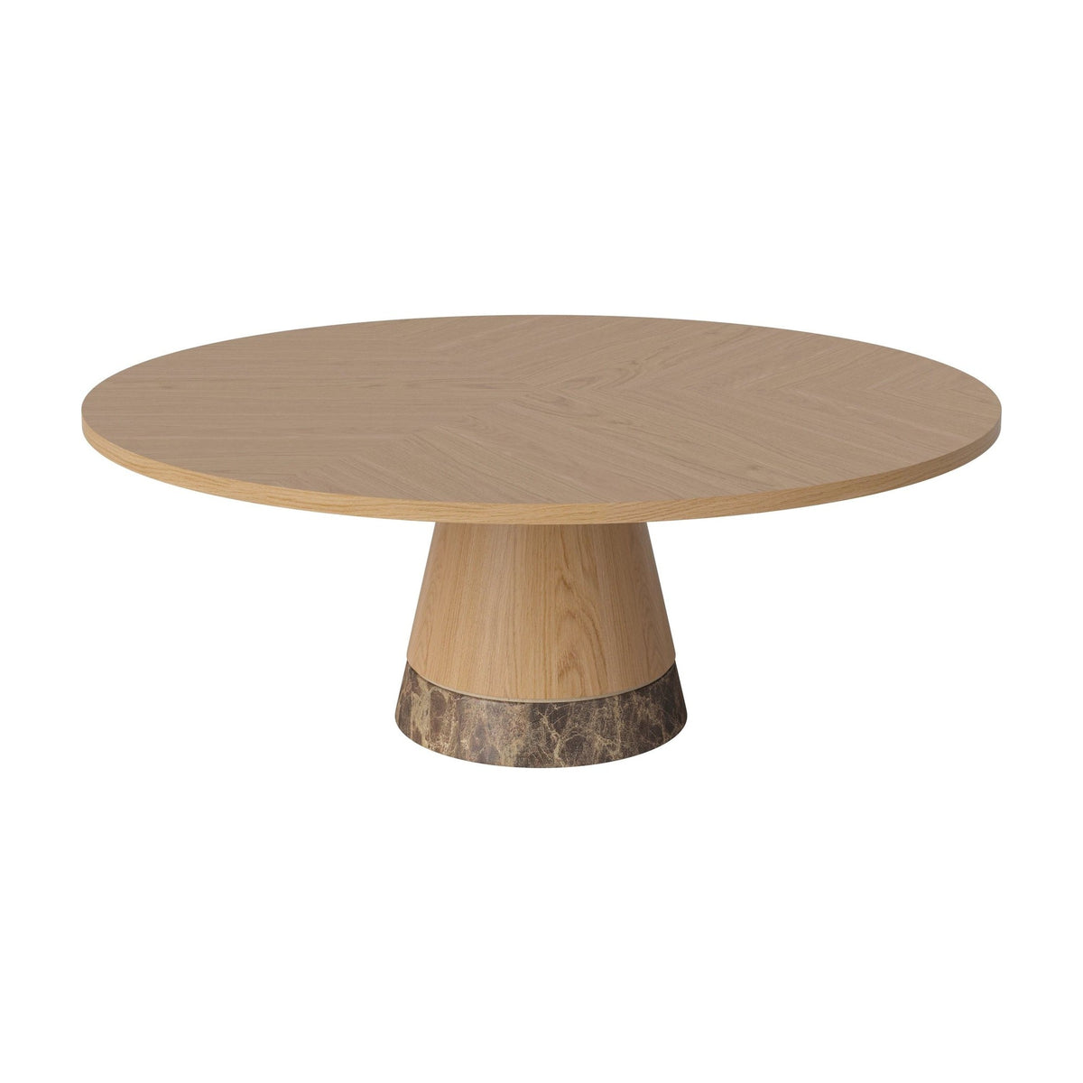 Bolia Piro salontafel houten blad Ø90 cm geolied eiken, bruin marmer, 36 cm, 03-138-17_00008