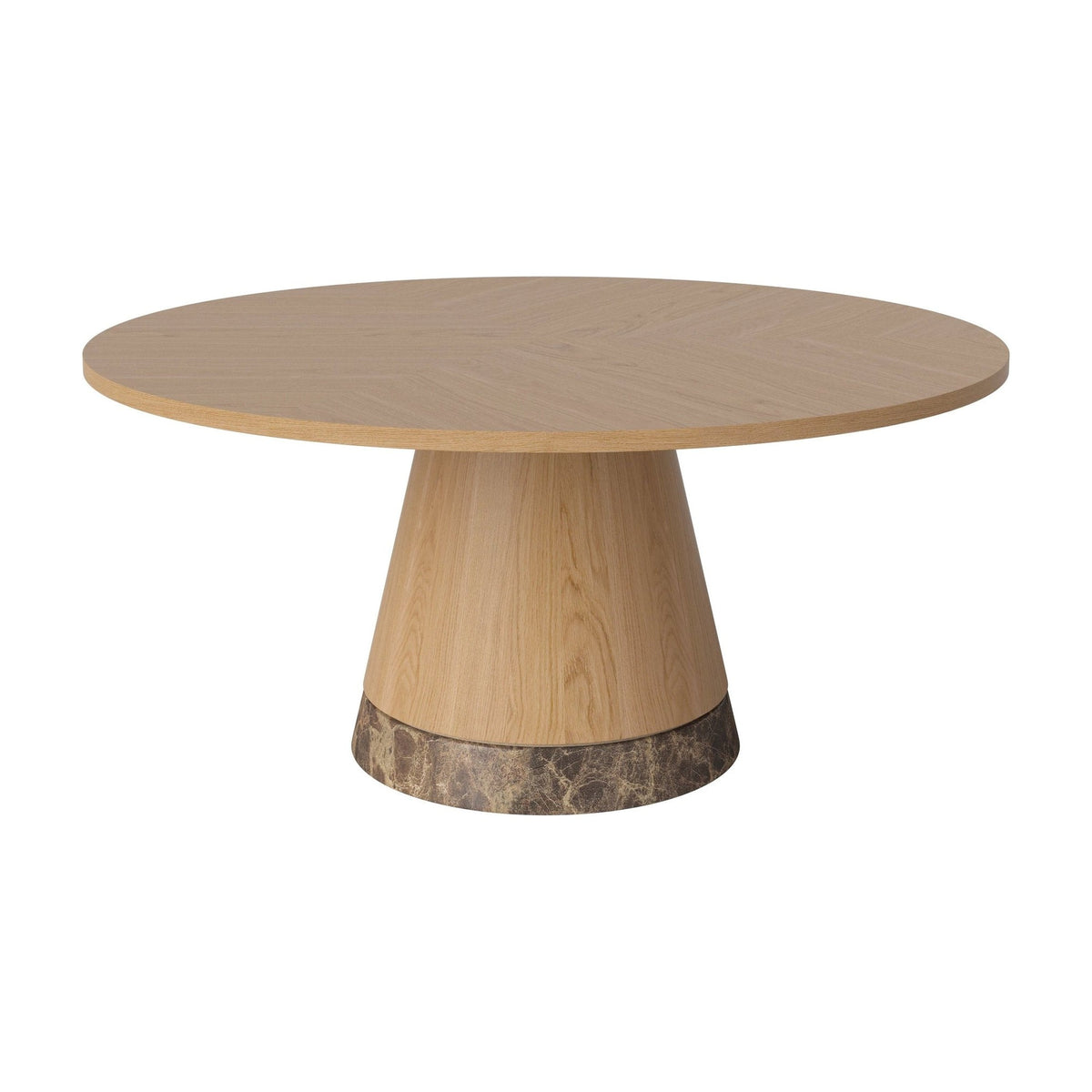Bolia Piro salontafel houten blad Ø90 cm geolied eiken, bruin marmer, 42 cm, 03-138-17_00011