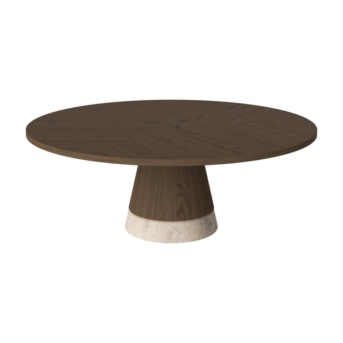 Bolia Piro salontafel houten blad Ø90 cm donker geolied eiken, beige marmer, 36 cm, 03-138-17_00017