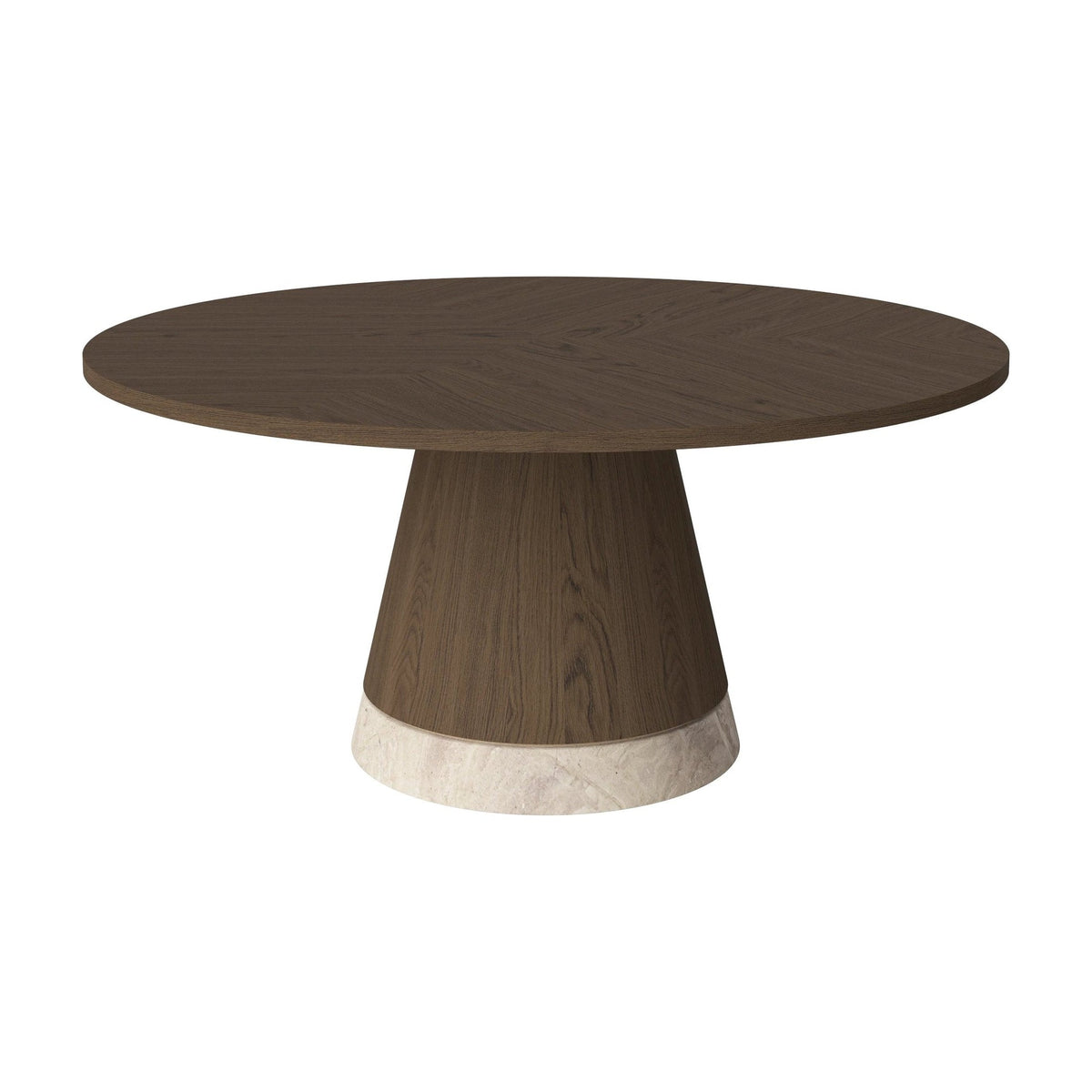 Bolia Piro salontafel houten blad Ø90 cm donker geolied eiken, beige marmer, 42 cm, 03-138-17_00018