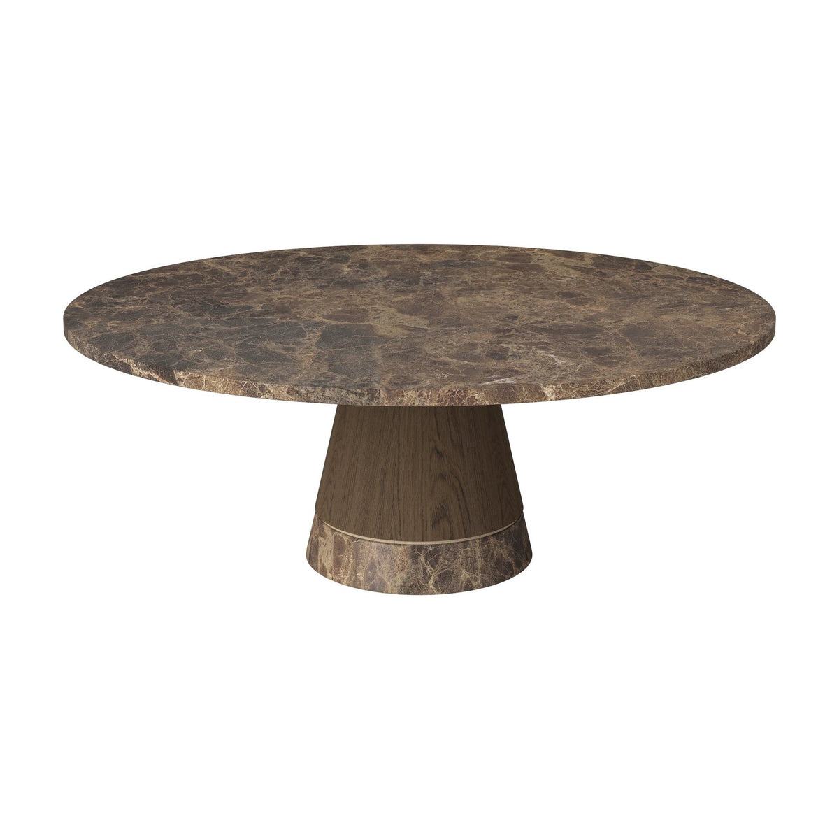 Bolia Piro salontafel stenen blad Ø90 cm bruin marmer, donker geolied eiken, 36 cm, 03-138-18_00002