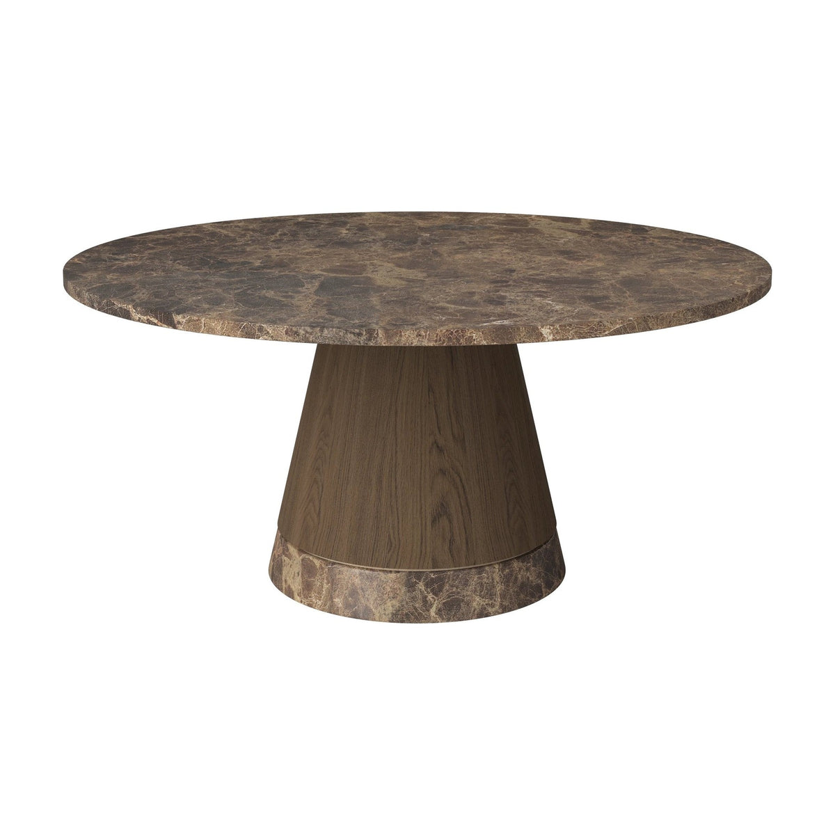 Bolia Piro salontafel stenen blad Ø90 cm bruin marmer, donker geolied eiken, 42 cm, 03-138-18_00005
