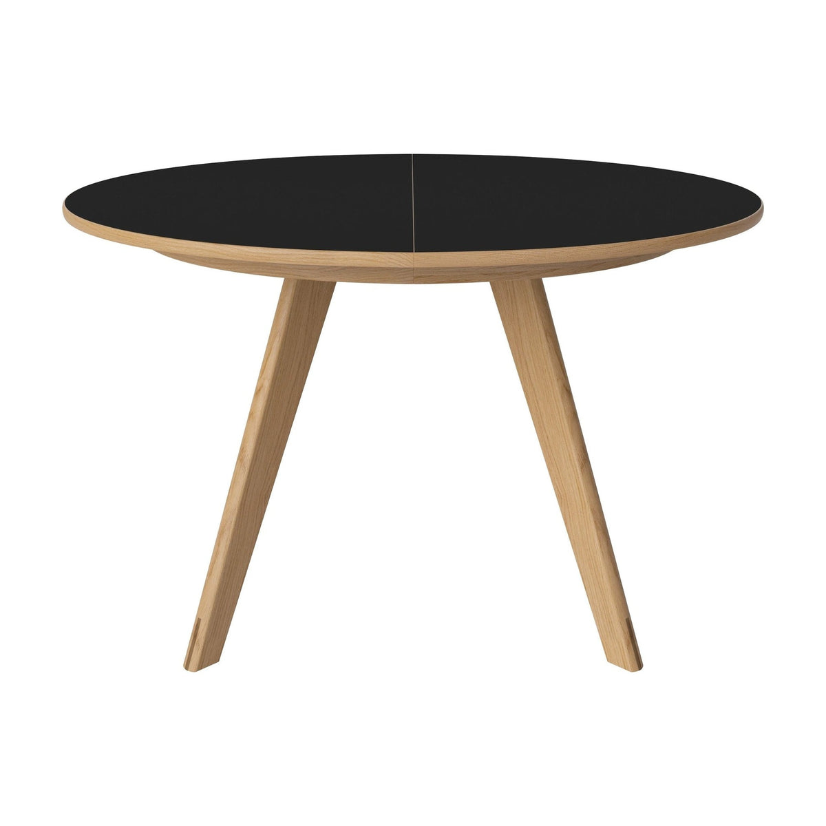 Bolia Soft Mood uitschuifbare eettafel Ø122 cm zwart fenix-laminaat, geolied eiken, 03-217-01_00001