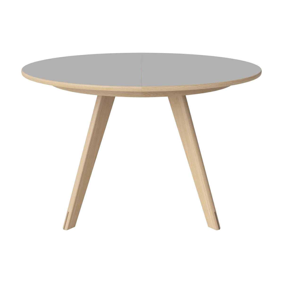 Bolia Soft Mood uitschuifbare eettafel Ø122 cm lichtgrijs fenix-laminaat, wit gepigmenteerd geolied eiken, 03-217-01_00015