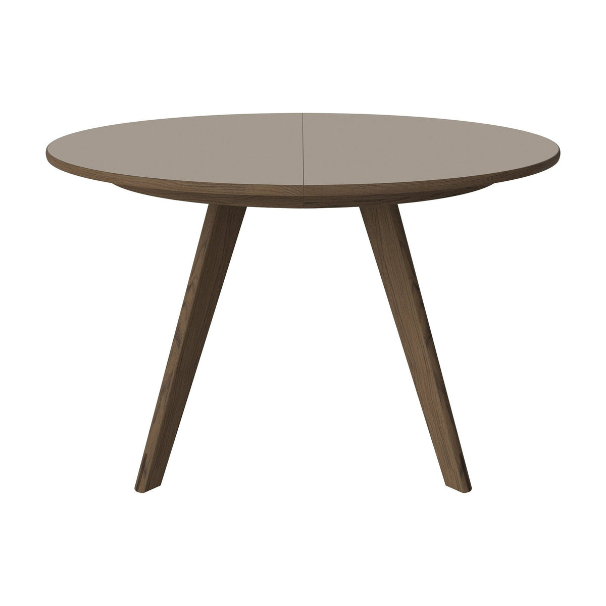 Bolia Soft Mood uitschuifbare eettafel Ø122 cm grijsbruin fenix-laminaat, donker geolied eiken, 03-217-01_00017