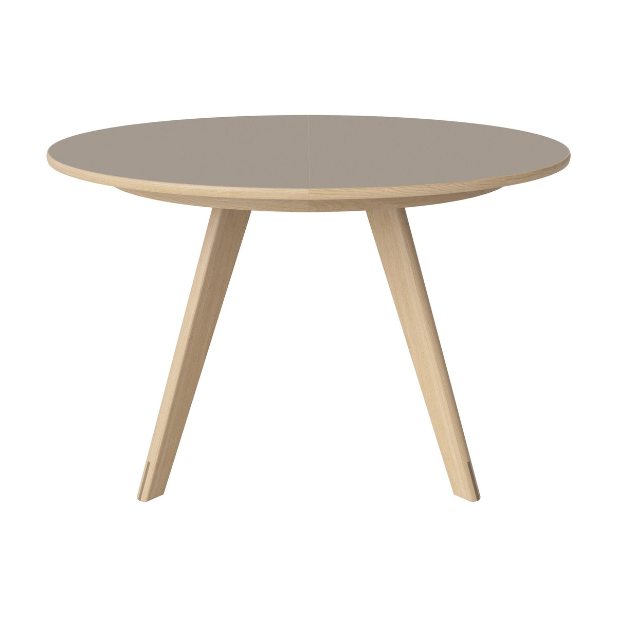 Bolia Soft Mood uitschuifbare eettafel Ø122 cm grijsbruin fenix-laminaat, wit gepigmenteerd geolied eiken, 03-217-01_00018