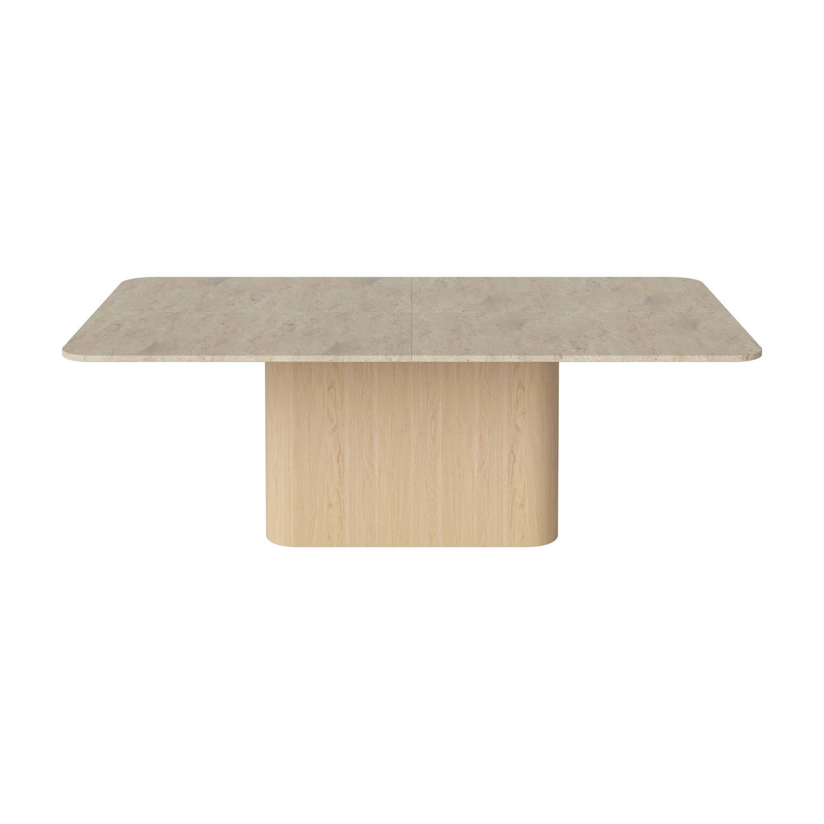 Bolia Eida eettafel stenen blad 220x120 cm zandkleurig travertijn, wit gepigmenteerd geolied eiken, 03-353-01_00002