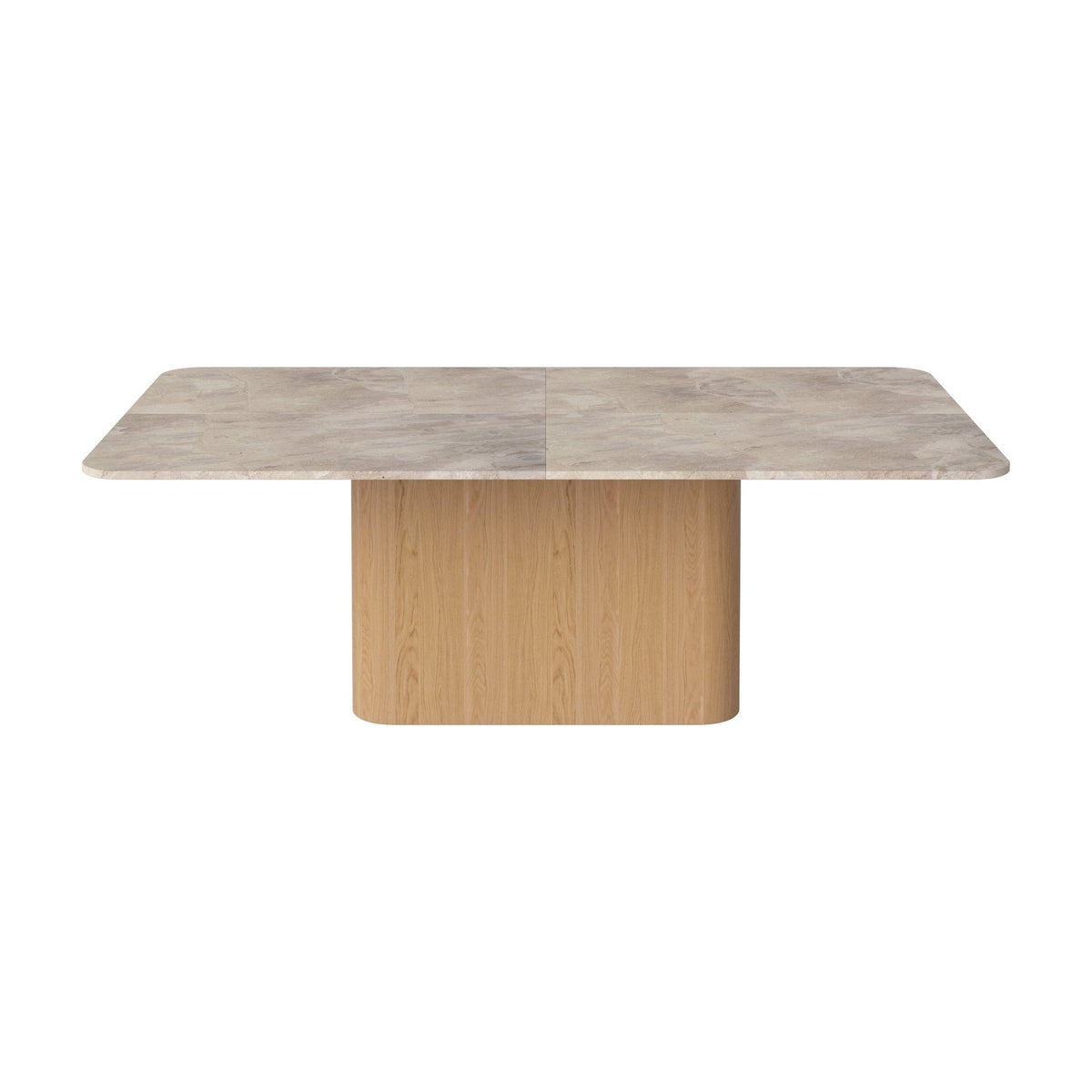 Bolia Eida eettafel stenen blad 220x120 cm beige marmer, geolied eiken, 03-353-01_00004