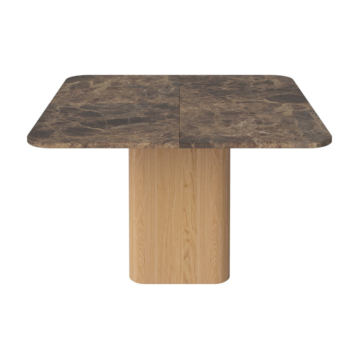 Bolia Eida eettafel stenen blad 120x120 cm bruin marmer, geolied eiken, 03-353-01_00010