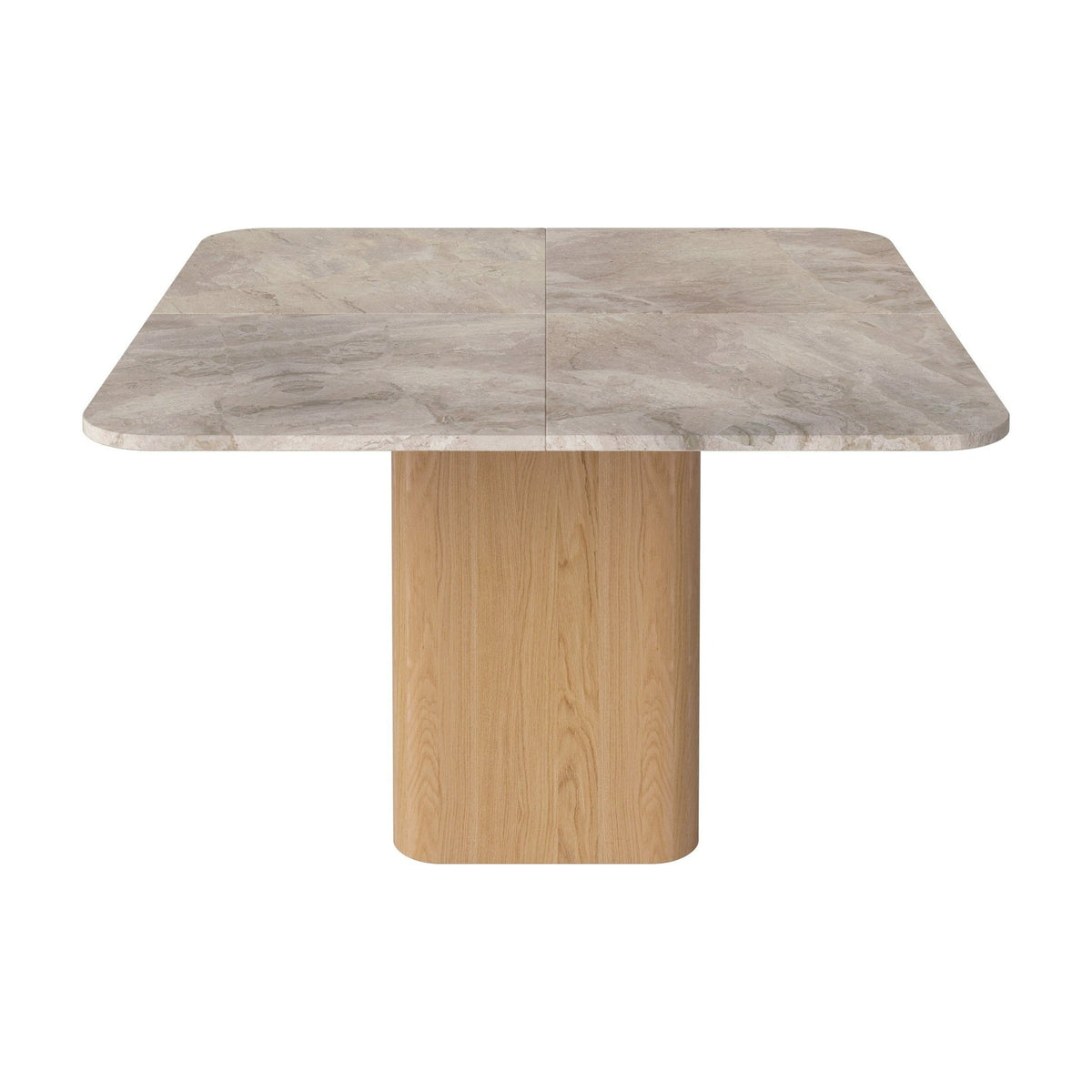 Bolia Eida eettafel stenen blad 120x120 cm beige marmer, geolied eiken, 03-353-01_00013