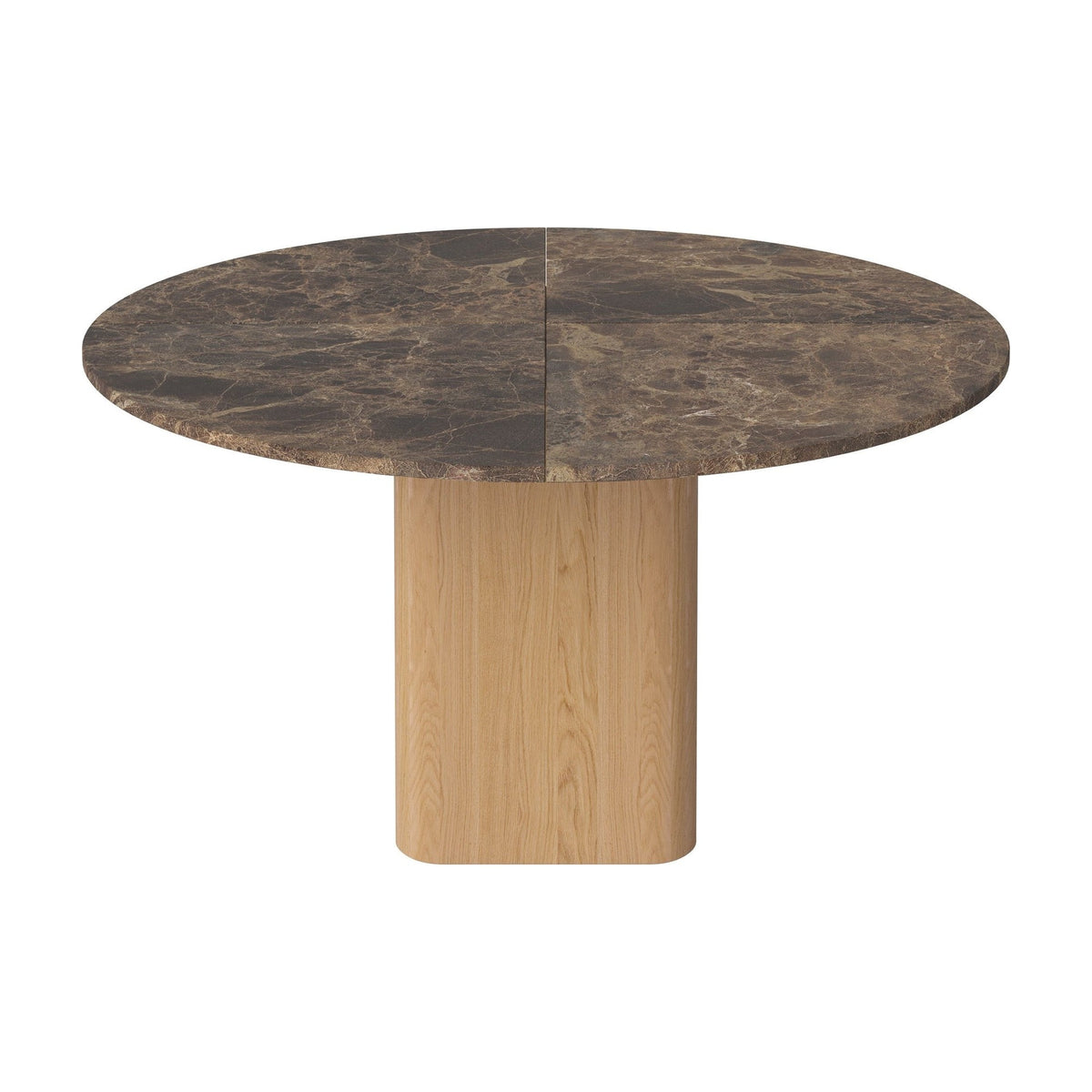 Bolia Eida eettafel stenen blad rond Ø140 cm bruin marmer, geolied eiken, 03-354-01_00004