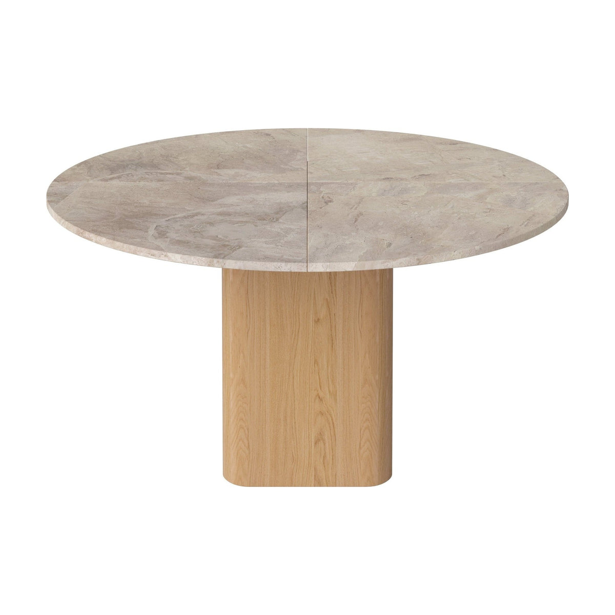 Bolia Eida eettafel stenen blad rond Ø140 cm beige marmer, geolied eiken, 03-354-01_00005