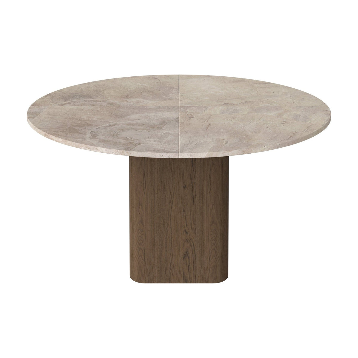 Bolia Eida eettafel stenen blad rond Ø140 cm beige marmer, donker geolied eiken, 03-354-01_00006