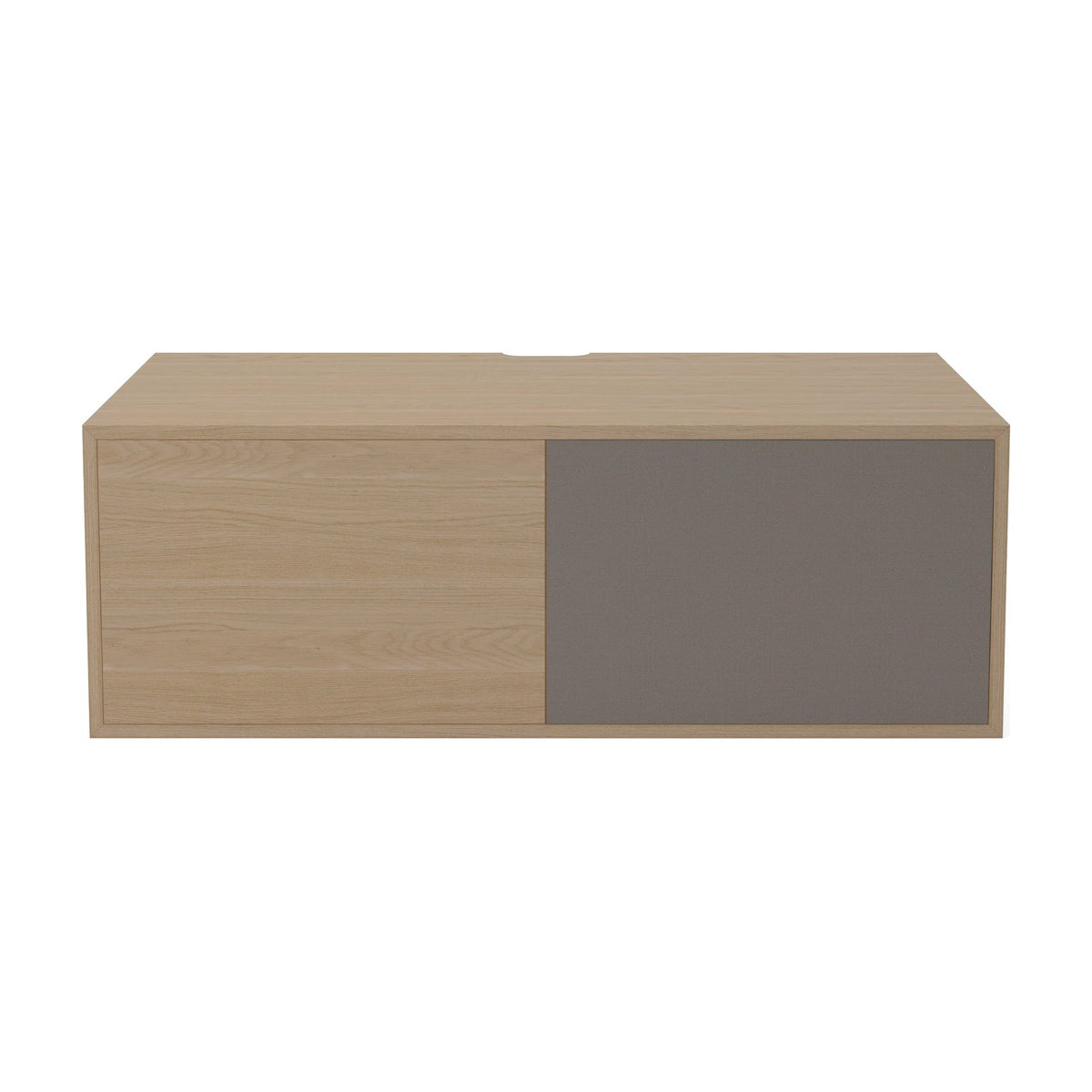 Bolia Case hifi-module medium diepte 48 cm eiken, grijze hifi-stof, wit gepigmenteerd geolied eiken, 04-007-41_6006347