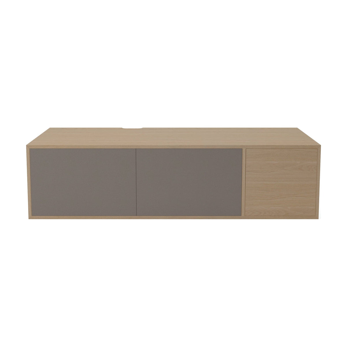 Bolia Case hifi-module large diepte 48 cm grijze hifi-stof, grijze hifi-stof, wit gepigmenteerd geolied eiken, 04-007-42_6006337