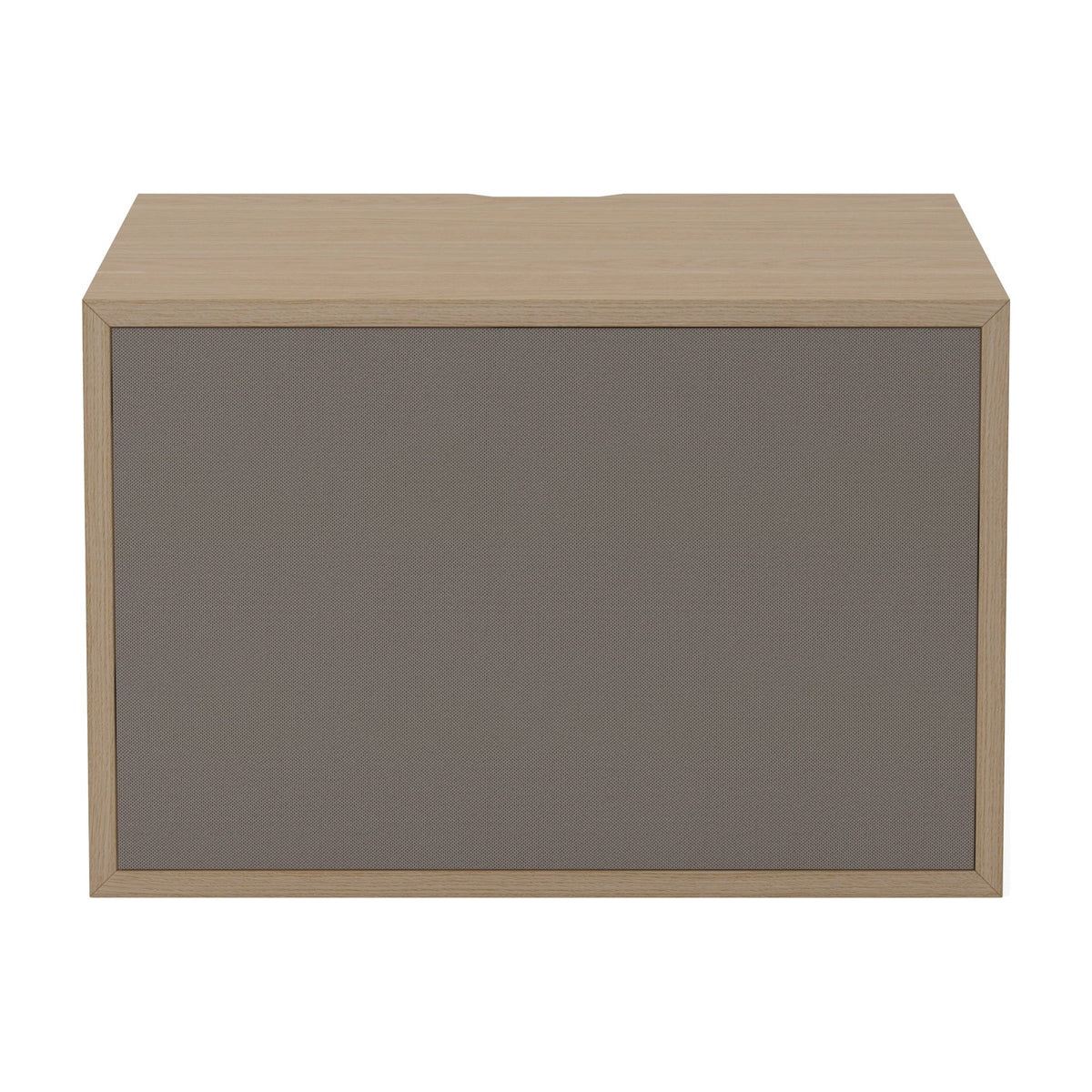 Bolia Case hifi-module small stoffen deur diepte 35 cm grijze hifi-stof, wit gepigmenteerd geolied eiken, 04-007-43_4771