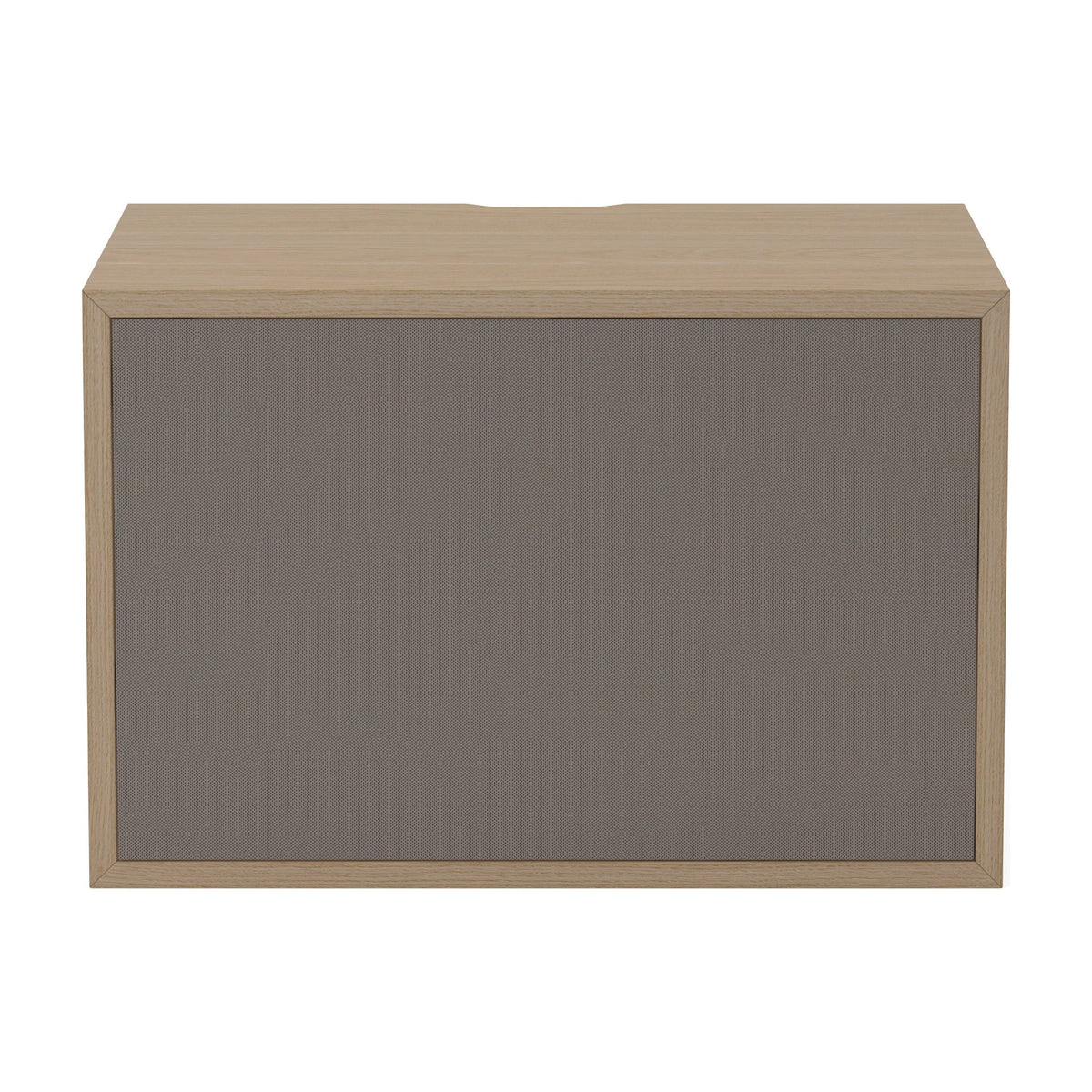 Bolia Case hifi-module small stoffen deur diepte 28 cm grijze hifi-stof, wit gepigmenteerd geolied eiken, 04-007-73_4771
