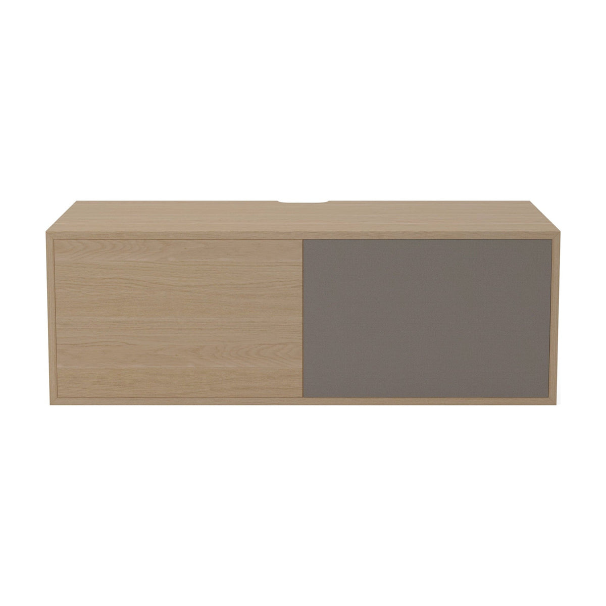 Bolia Case hifi-module medium diepte 35 cm eiken, grijze hifi-stof, wit gepigmenteerd geolied eiken, 04-007-75_6006347