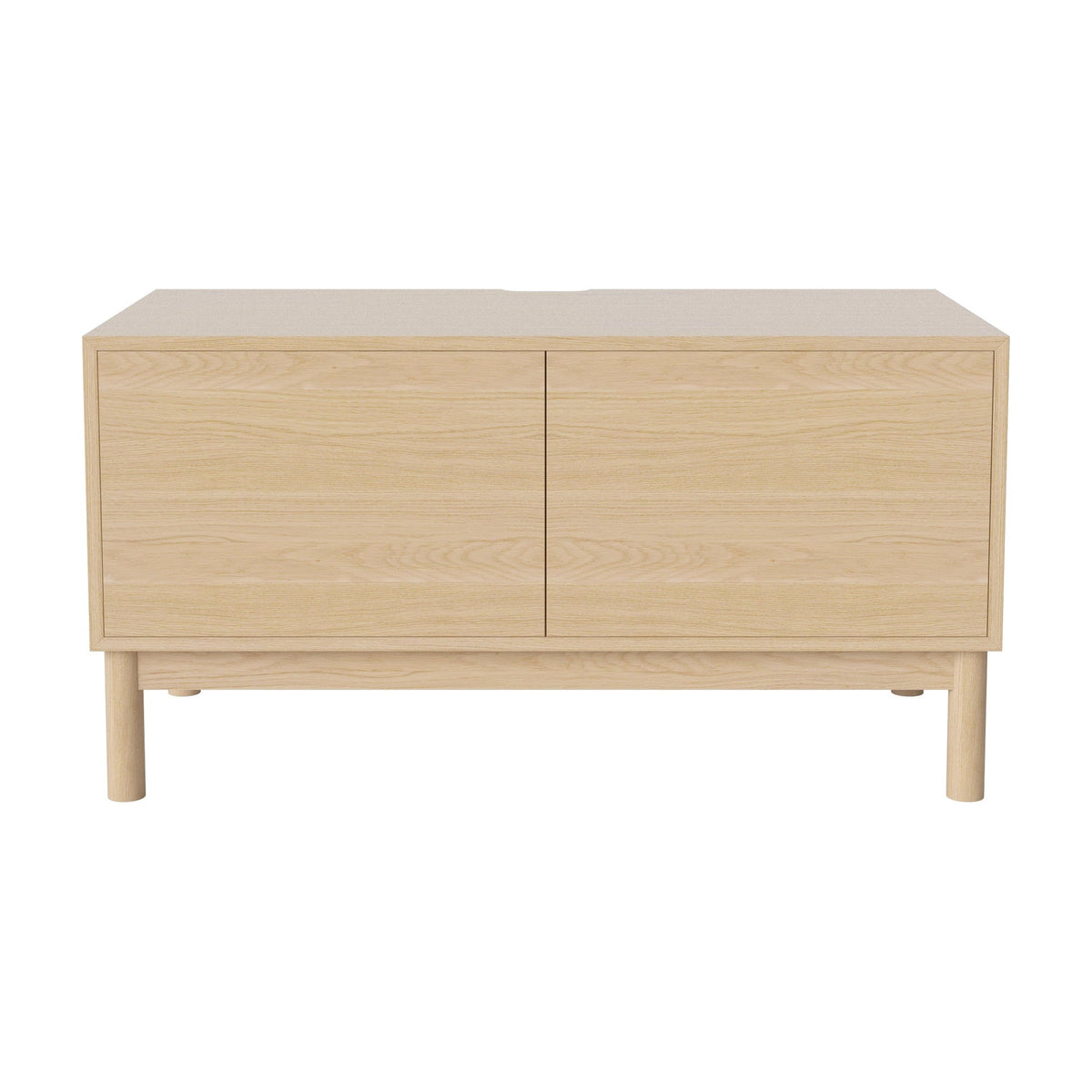 Bolia Case hifi-meubel medium op onderstel diepte 48 cm wit gepigmenteerd geolied eiken, links eiken, rechts eiken, wit gepigmenteerd geolied eiken, 04-007-86_13101100