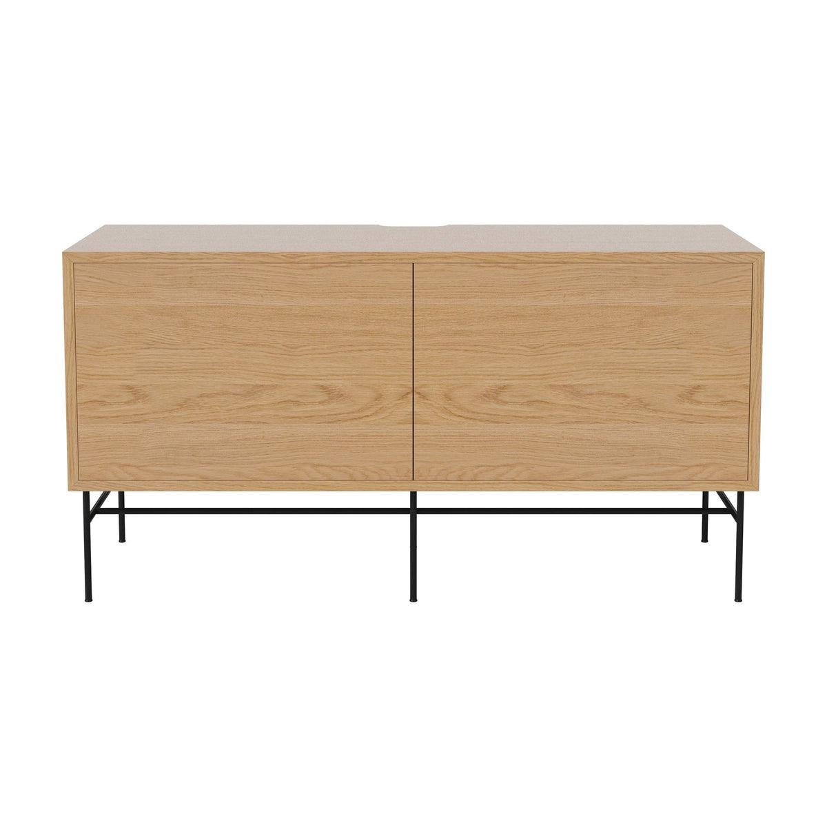 Bolia Case hifi-meubel medium op onderstel diepte 35 cm zwart gelakt staal, links eiken, rechts eiken, geolied eiken, 04-007-87_13100967