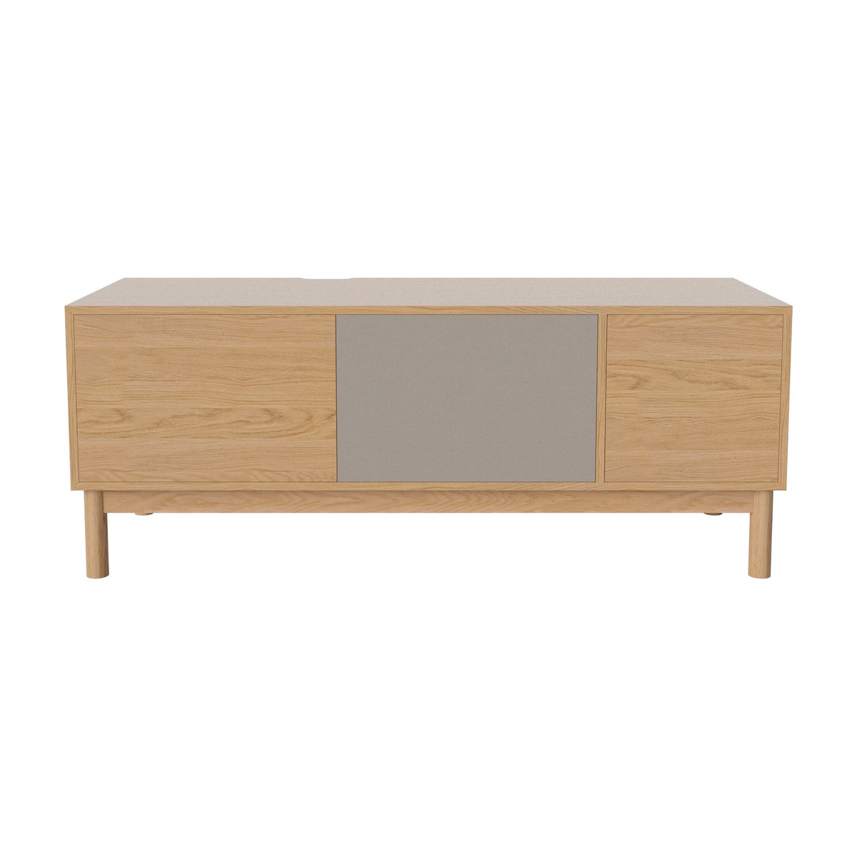 Bolia Case hifi-meubel large op onderstel diepte 48 cm geolied eiken, links eiken, rechts grijze hifi-stof, geolied eiken, 04-007-88_13100937