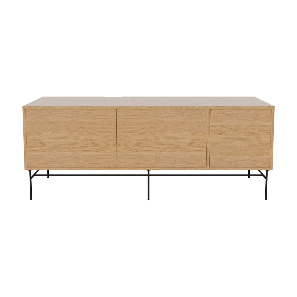 Bolia Case hifi-meubel large op onderstel diepte 48 cm zwart gelakt staal, links eiken, rechts eiken, geolied eiken, 04-007-88_13100967