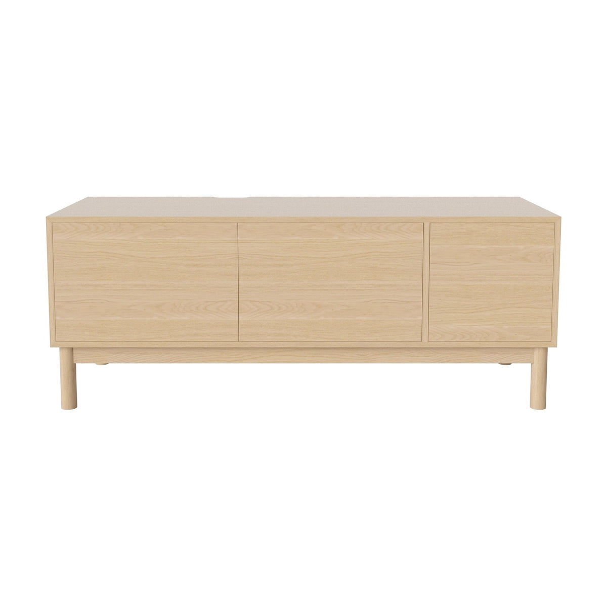 Bolia Case hifi-meubel large op onderstel diepte 48 cm wit gepigmenteerd geolied eiken, links eiken, rechts eiken, wit gepigmenteerd geolied eiken, 04-007-88_13101100