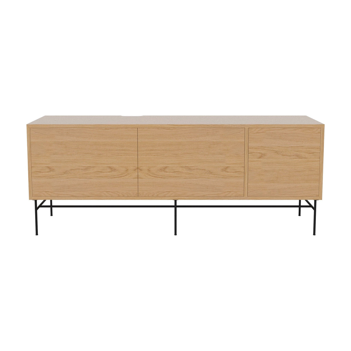 Bolia Case hifi-meubel large op onderstel diepte 35 cm zwart gelakt staal, links eiken, rechts eiken, geolied eiken, 04-007-89_13100967