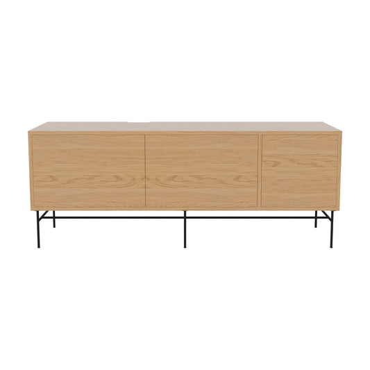 Bolia Case hifi-meubel large op onderstel diepte 35 cm zwart gelakt staal, links eiken, rechts eiken, geolied eiken, 04-007-89_13100967