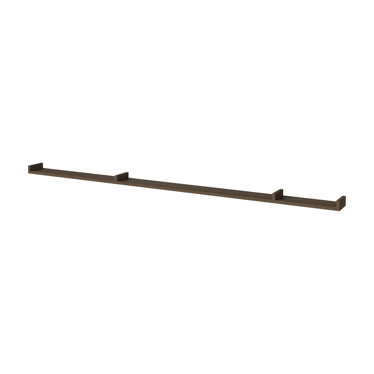 Bolia Display wandplank 234 cm donker geolied eiken, asymmetrisch rechts schuin aanzicht, 04-008-10_00002