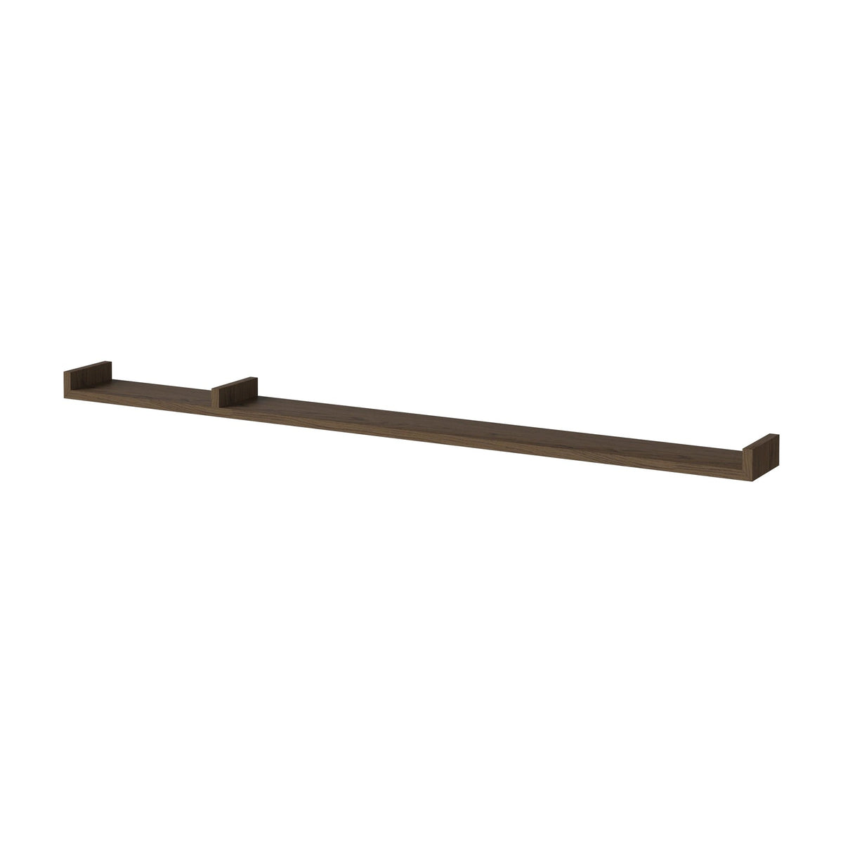 Bolia Display wandplank 157 cm donker geolied eiken, asymmetrisch links schuin aanzicht, 04-008-11_00003