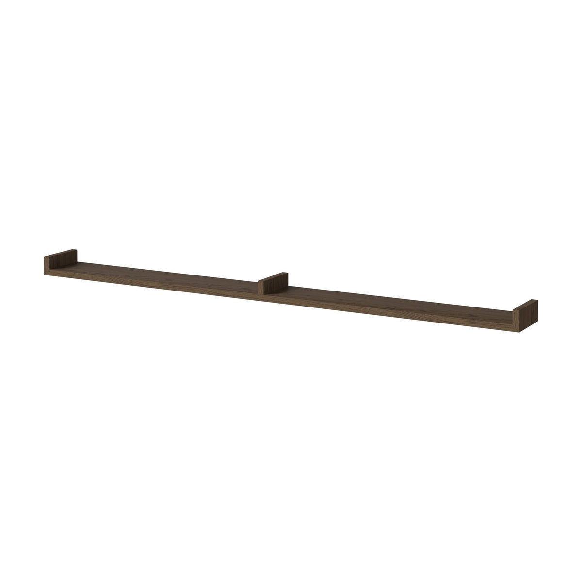 Bolia Display wandplank 157 cm donker geolied eiken, symmetrisch schuin aanzicht, 04-008-11_00005