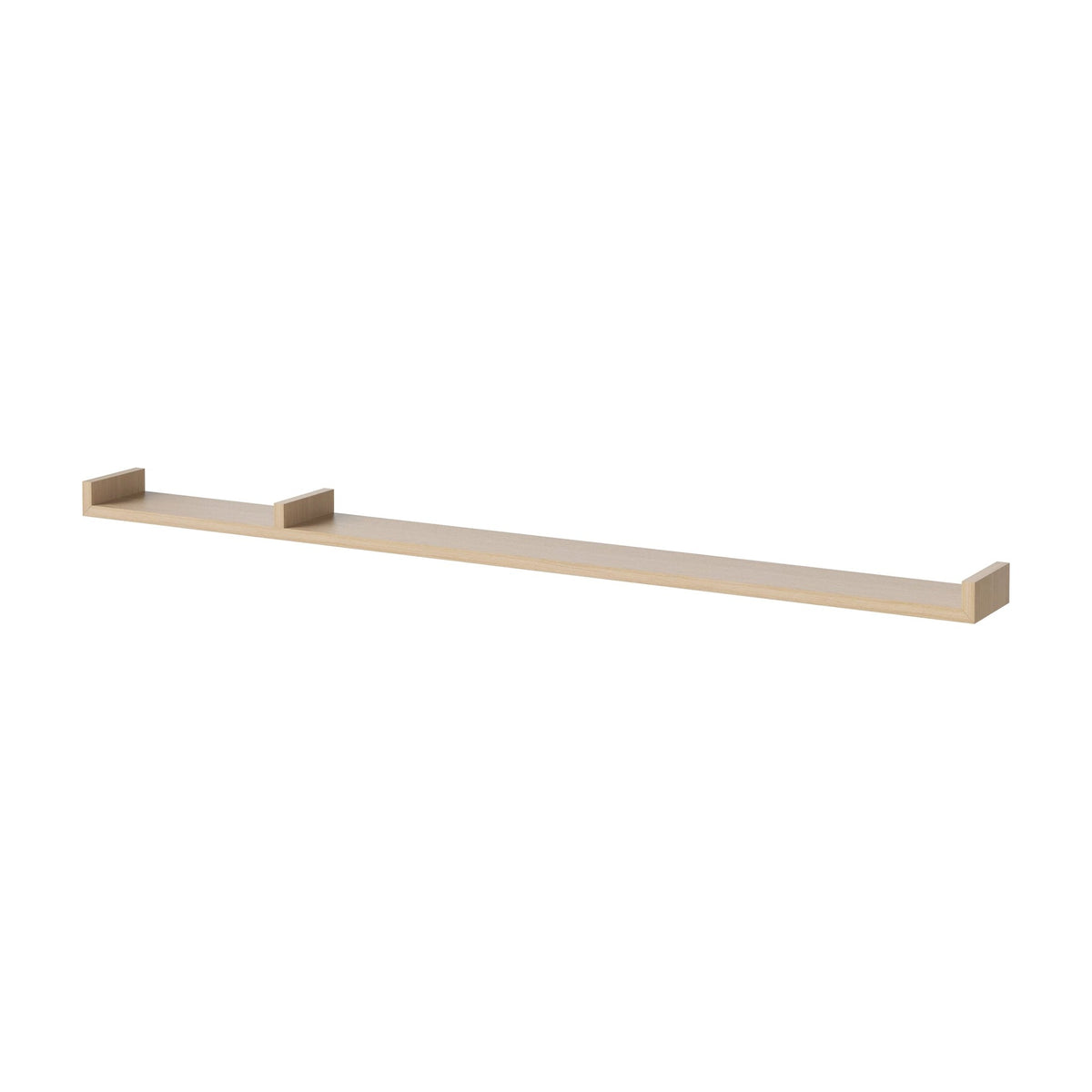 Bolia Display wandplank 157 cm wit gepigmenteerd geolied eiken, asymmetrisch links schuin aanzicht, 04-008-11_15934774